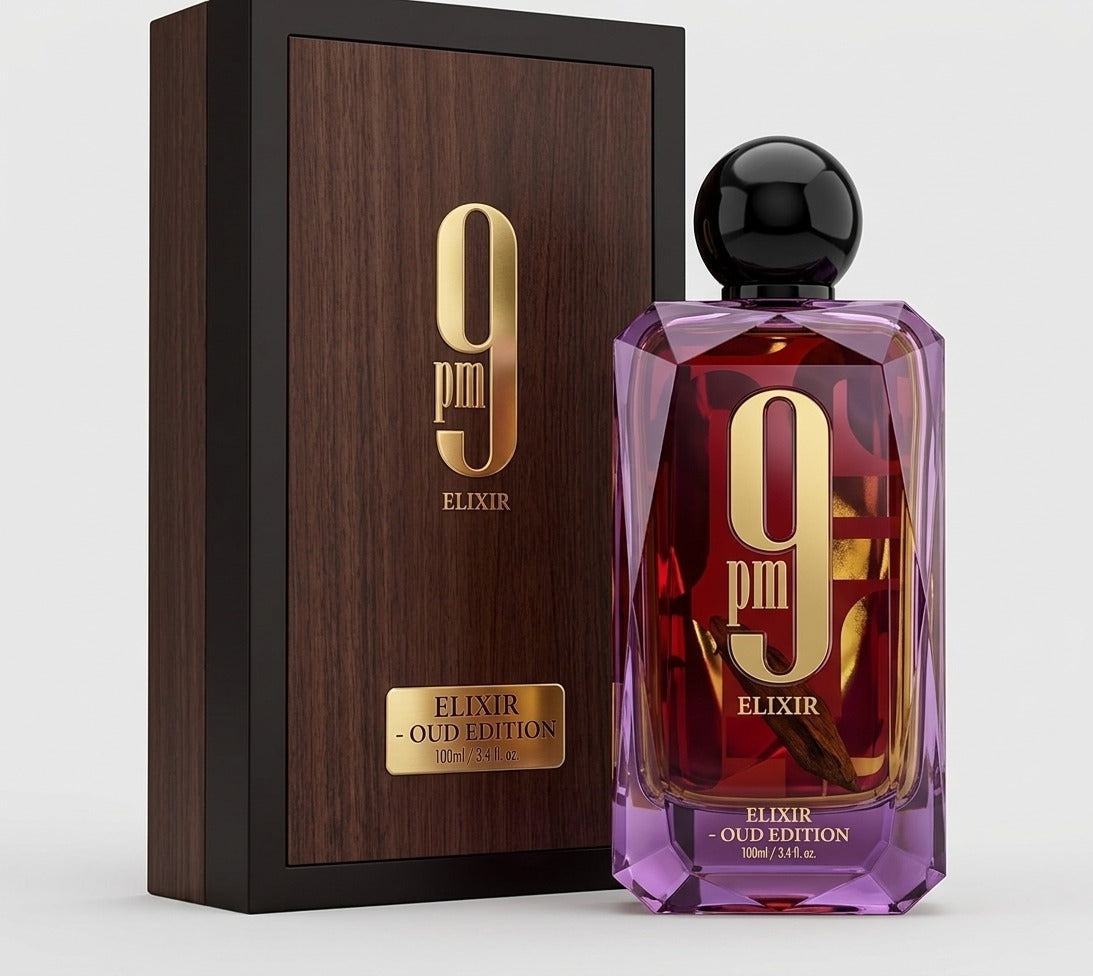 Afnan 9 PM Elixir Oud Edition Eau De Parfum – 100ml / 3.4 fl. oz. Spray