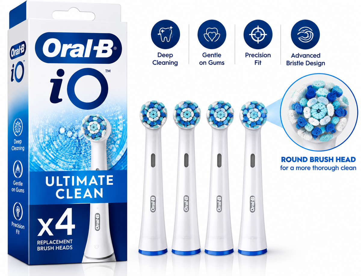 Oral-B iO Ultimate Clean Replacement Brush Heads ā 4 Pack