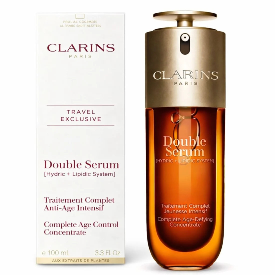 Clarins Double Serum Complete Age Control Concentrate - 3.3 oz / 100 ml - Brand New
