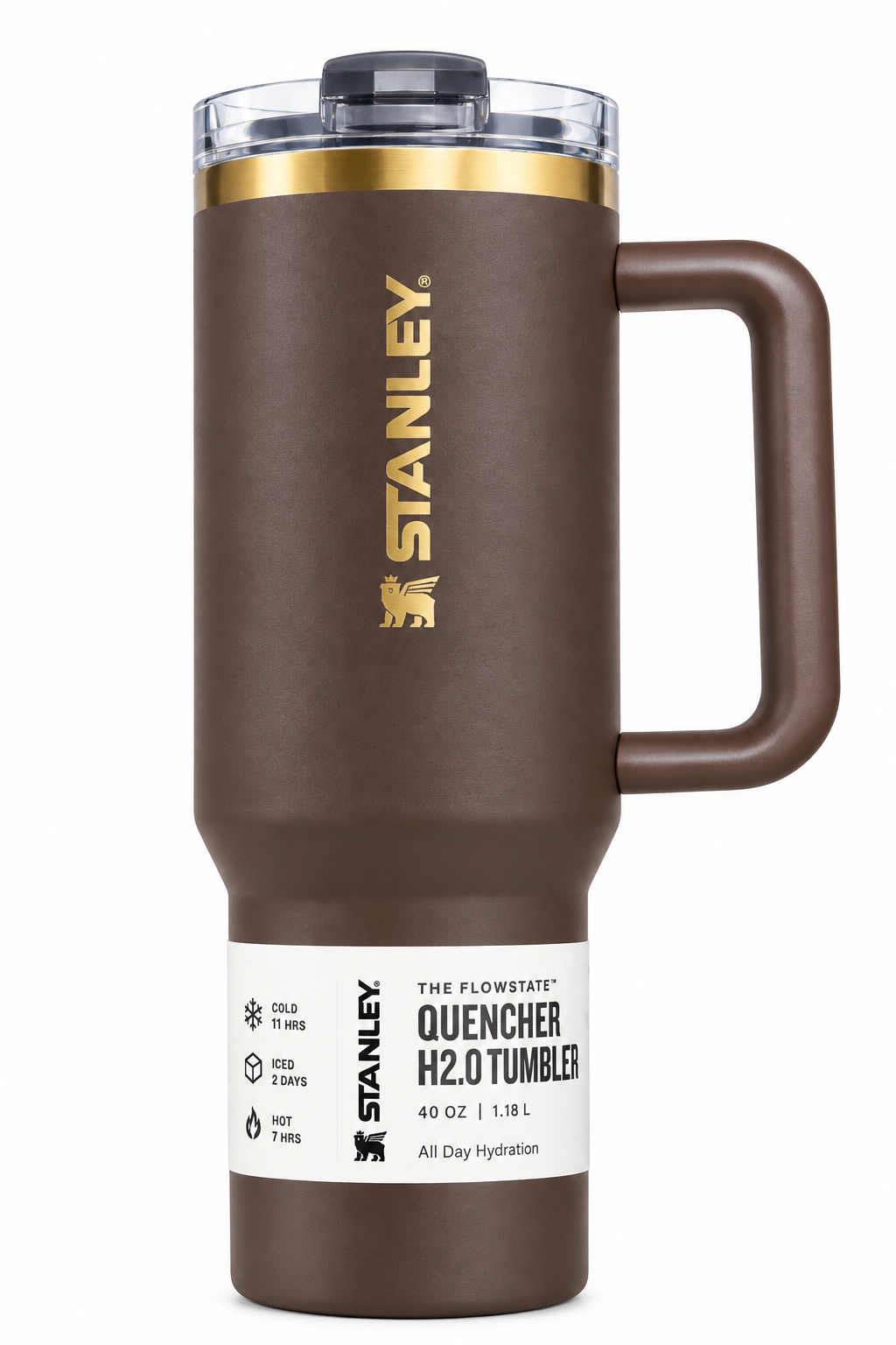 40oz Stainless Steel Insulated Tumbler with Handle & Leak-Resistant Lid – Large Reusable Travel Cup