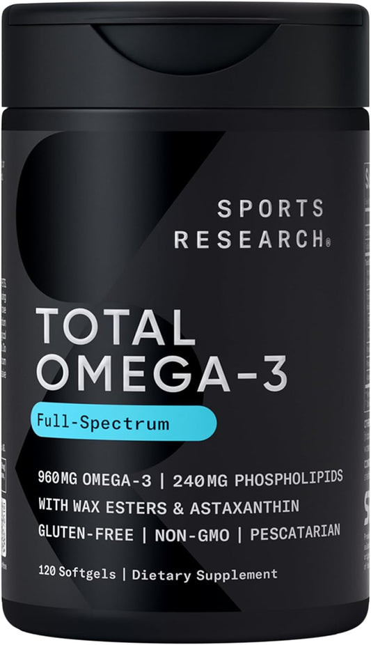 Total Omega-3 2200mg 120 Softgel | Wild Salmon & Krill Oil with Astaxanthin (EPA/DHA)