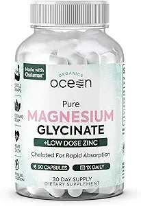 Organics Ocean Pure Magnesium Glycinate & Chelated Zinc | 90 Capsules