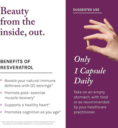 Reserveage Resveratrol 500mg with Pterostilbene | Anti-Aging Supplement