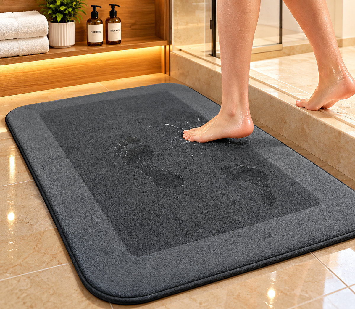 Luxury Memory Foam Bath Mat – Soft Absorbent Non-Slip Bathroom Floor Rug