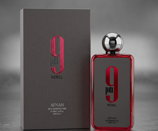 Afnan 9 PM Rebel Eau De Parfum pour Femme – 100ml / 3.4 fl. oz. Spray