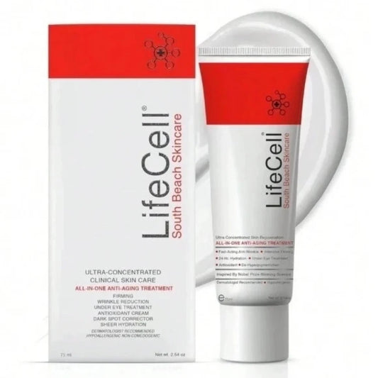 LifeCell All-in-One Anti-Aging Face Cream - Reduces Wrinkles, Fine Lines & Dark Circles - 2.54 oz / 75 ml - Brand New