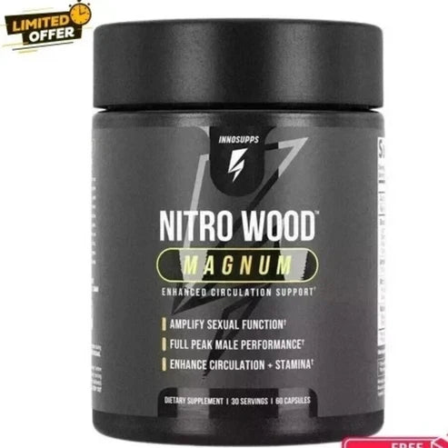 Inno Supps Nitro Wood Magnum | Advanced Nitric Oxide Booster & Muscle Pump Supplement for Men | L-Citrulline, Nitrosigine & PeakO2 for Extreme Vascularity, Blood Flow, Endurance & Strength (120 Capsules)