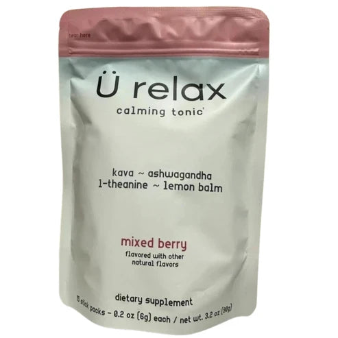 U Relax Calming Tonic – Mixed Berry Flavor, 15 Packets (New Formula)
