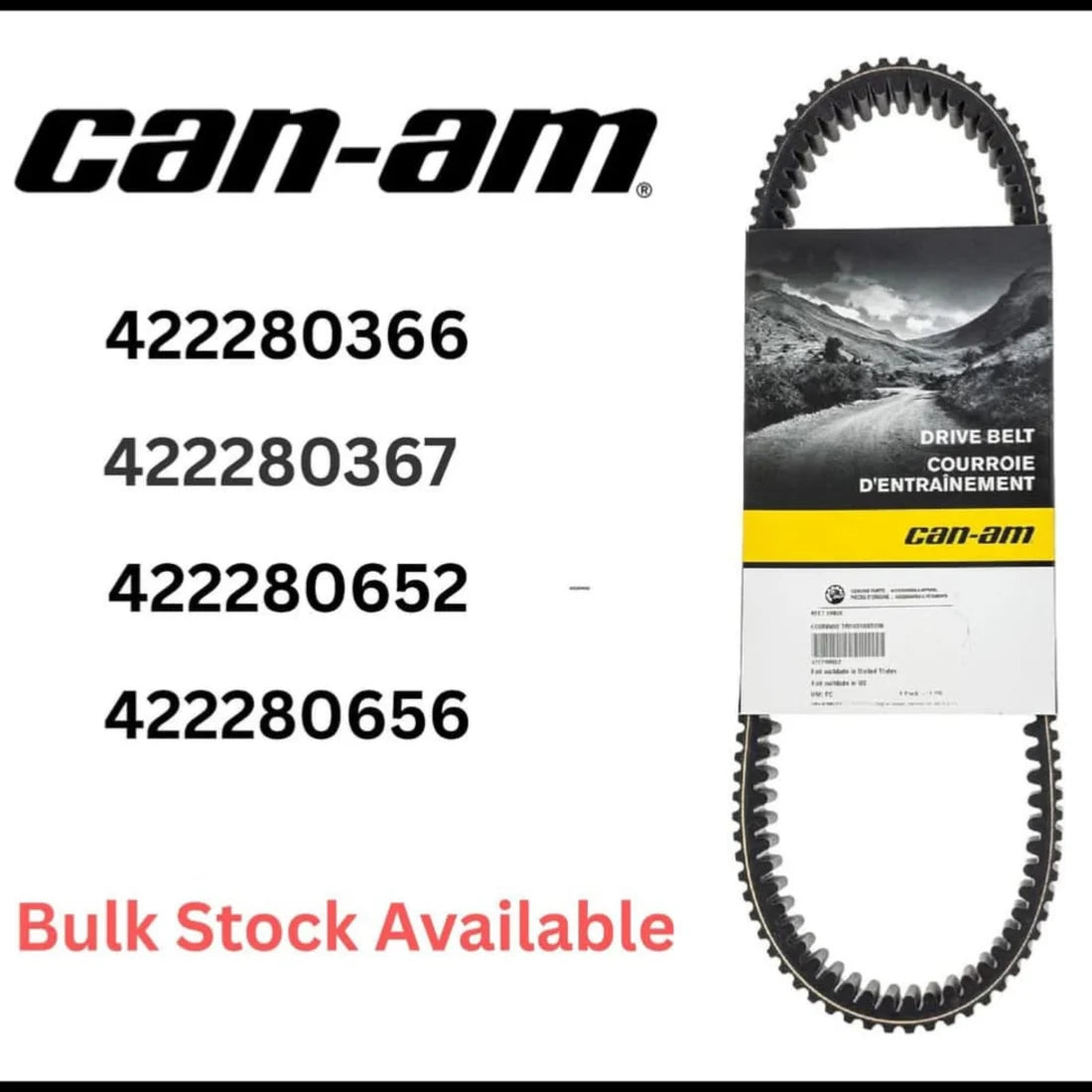 OEM Can-Am CVT Drive Belt - Codes 422280366, 422280367, 422280652, 422280656 - Brand New