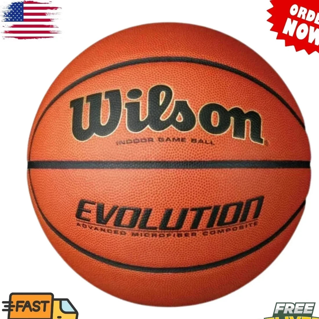Wilson Evolution Official Indoor Game Basketball - 29.5" (Size 7) - Brand New